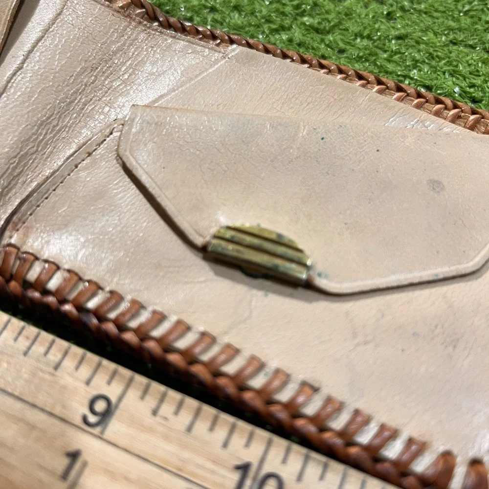 Vintage 70s 8s Genuine CaimanCrocodile Leather Wallet Bi-Fold Handmade GUC